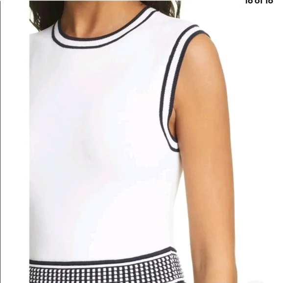 NWTCTed Baker US 16 white black cocktail STREACH Dress - Picture 3 of 15